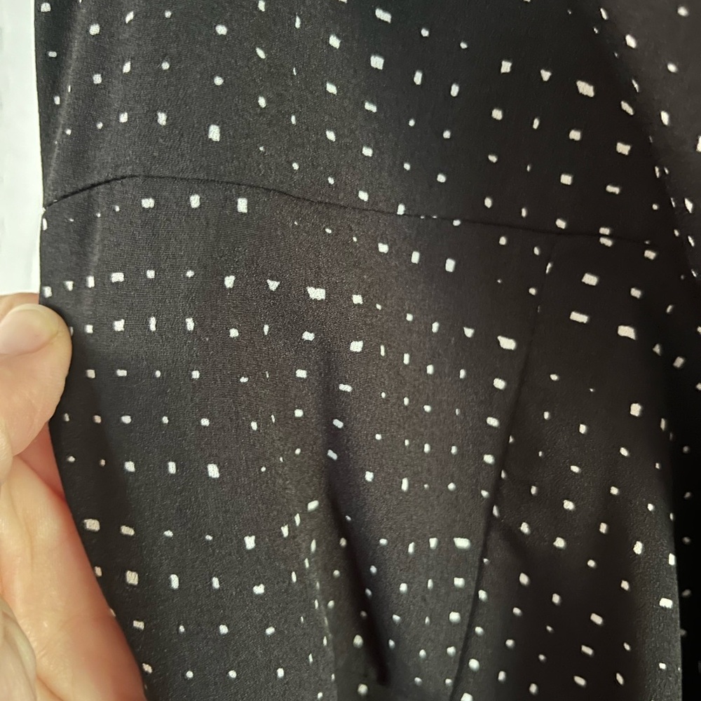 Banana Republic Black Midi Dress with White Dot Pattern - Picture 2 of 4